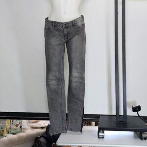 Michael Kors Gray Wash Jeans – Slim Fit w/ Black Lace Back Pocket Detail